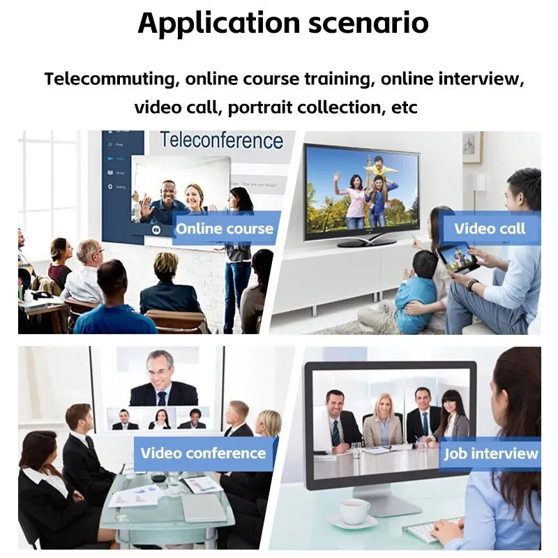 1080P HD USB Webcam – Built-in Microphone Camera for PC with Tripod Support