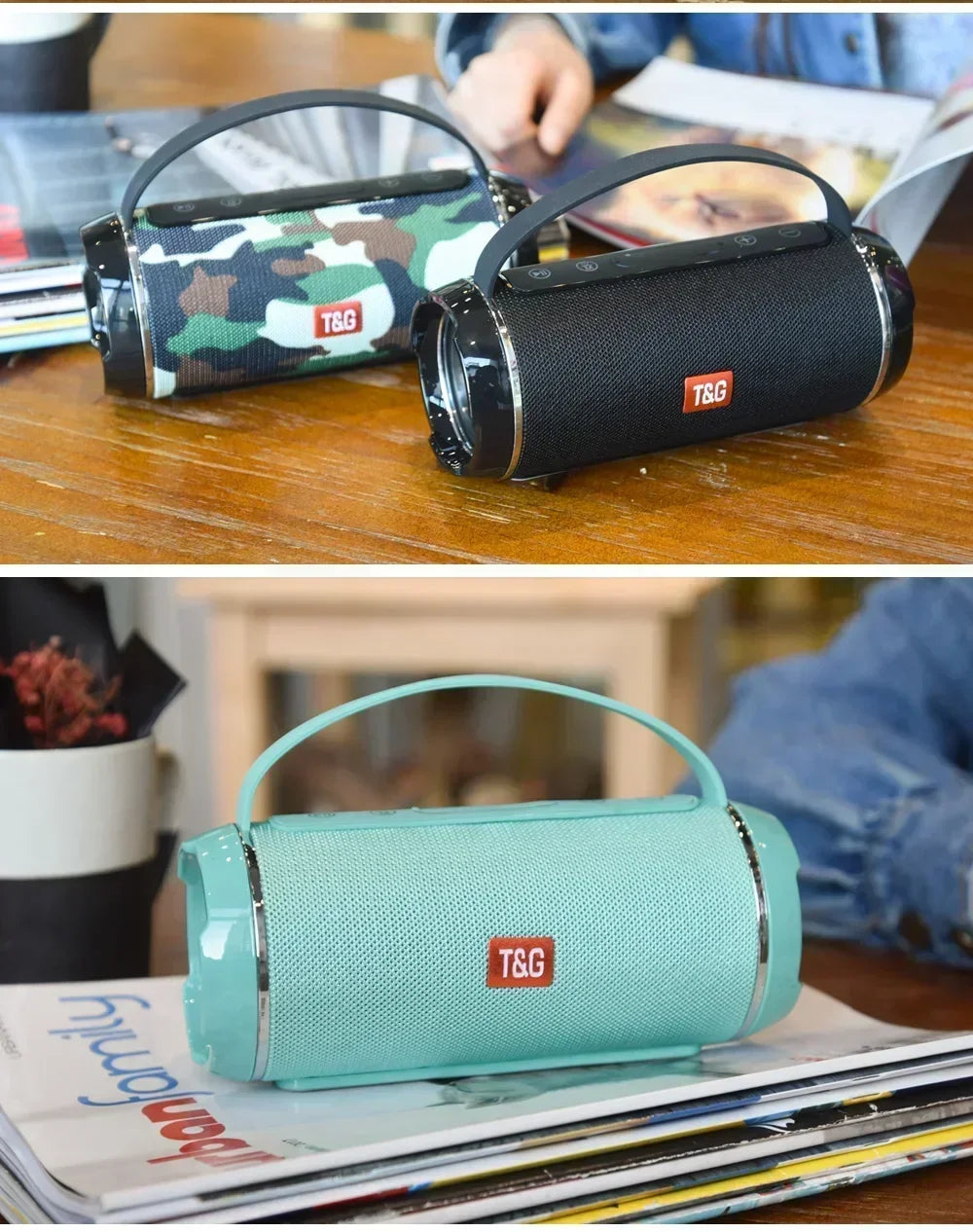 Powerful TWS Speaker – Bluetooth, Waterproof, 3D Bass, and Hands-Free Calling