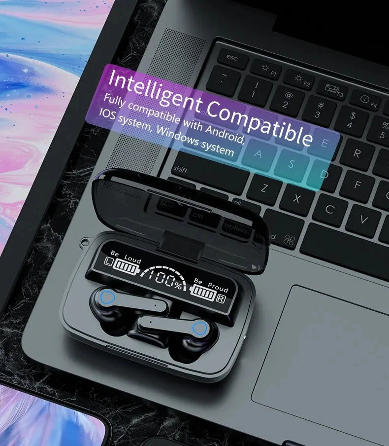 M19 TWS Wireless Earbuds – Noise-Cancelling, Touch Control & Power Bank Case