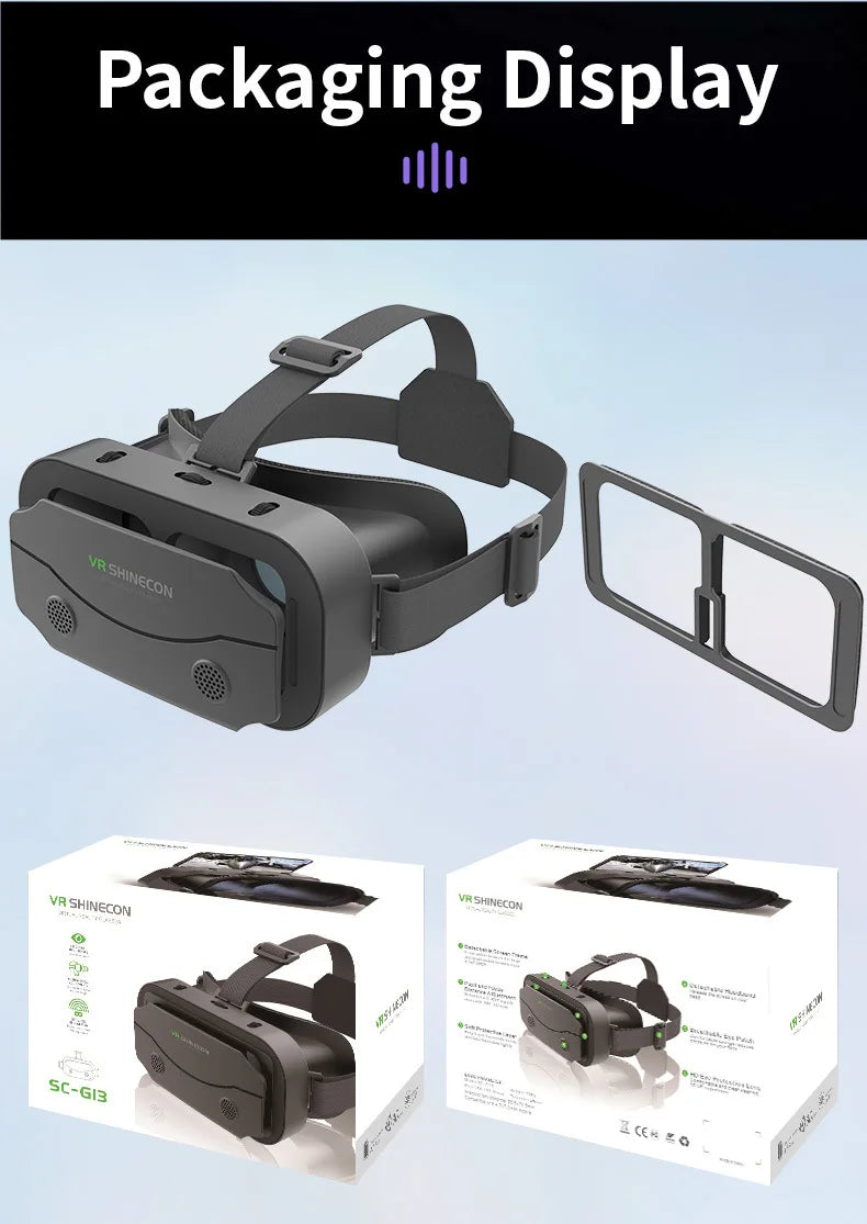SHINECON 3D VR Glasses – Virtual Reality Headset for 5-7'' Phones with Original Box