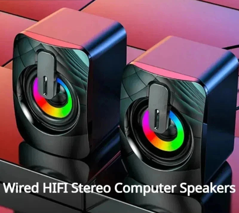 PC Speaker with Mic – Stereo Sound, 3.5mm AUX for Desktop & Notebook