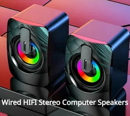 PC Speaker with Mic – Stereo Sound, 3.5mm AUX for Desktop & Notebook