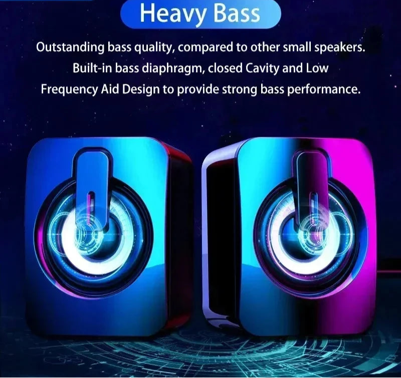 PC Speaker with Mic – Stereo Sound, 3.5mm AUX for Desktop & Notebook