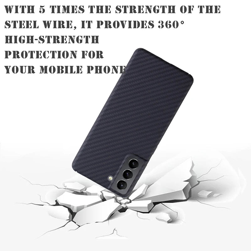ZXKE Carbon Fiber Magnetic Case – Aramid Shell for Galaxy S23/S24/S25 Ultra, MagSafe & Car Mount Compatible