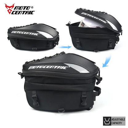 Motocentric Waterproof Motorcycle Tail Bag – High Capacity Rear Seat Backpack