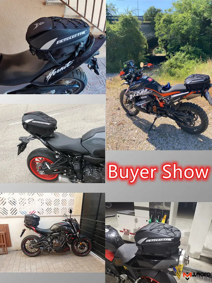 Motocentric Waterproof Motorcycle Tail Bag – High Capacity Rear Seat Backpack