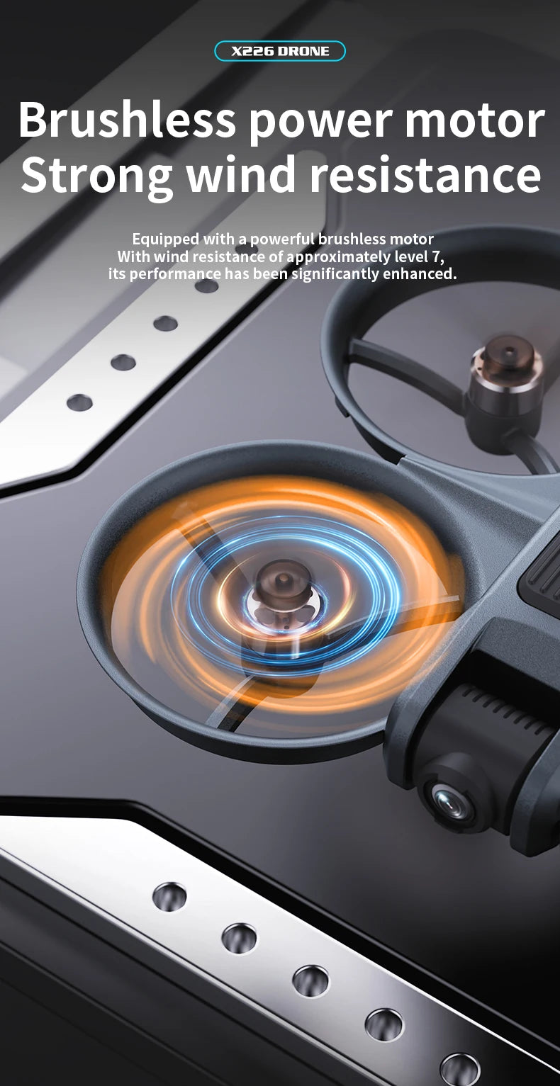 X226 Brushless Drone – Dual HD Camera, VR Control, Obstacle Avoidance, Optical Flow Hover