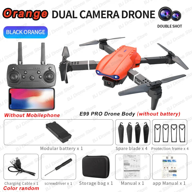 E99Pro Foldable Drone – 4K/1080P HD Camera, WiFi FPV, RC Helicopter Gift Toy