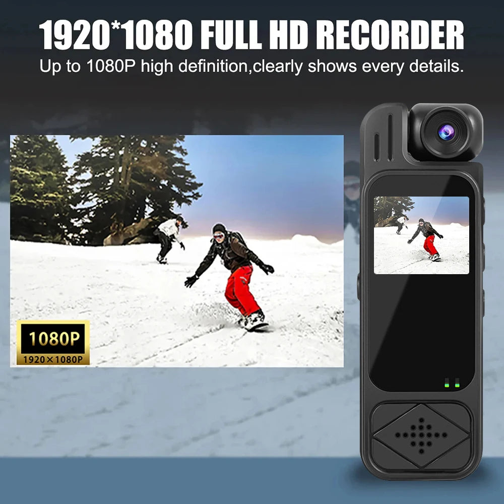 Mini Body Camera 1080P – HD Sports Cam with Infrared Night Vision & 1.3” Screen