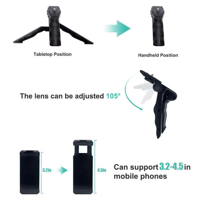 Vlogging Kit for iPhone & Android – Mini Tripod + Microphone for TikTok & YouTube