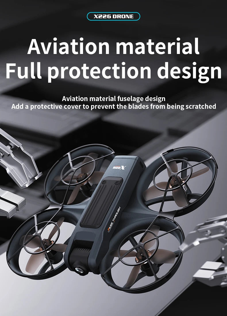 X226 Brushless Drone – Dual HD Camera, VR Control, Obstacle Avoidance, Optical Flow Hover