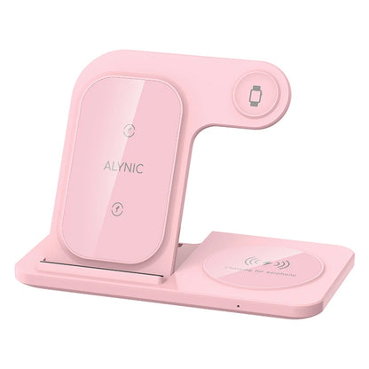 30W LED Fast Wireless Charger Stand – 3-in-1 Foldable Charging Station for iPhone, Apple Watch & AirPods