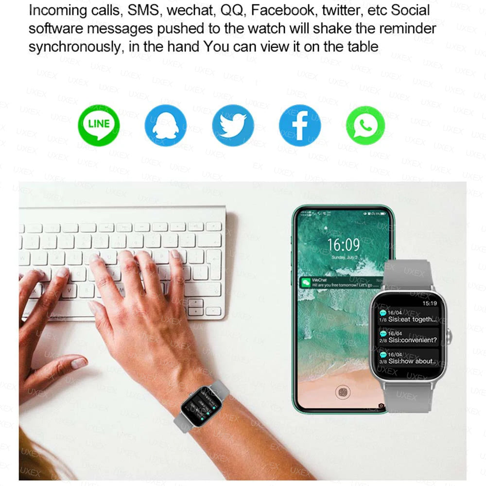Smart Watch Plus – Full Touch Fitness Smartwatch with Bluetooth Call for Android Phones