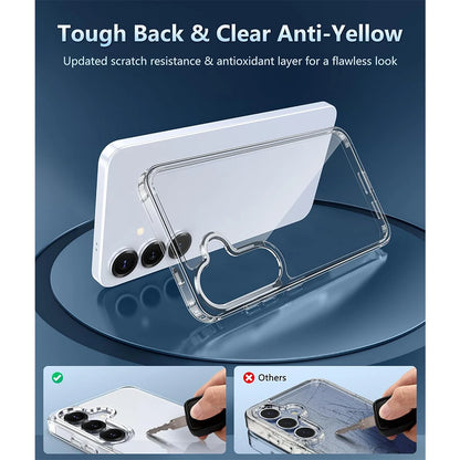 Anti-Yellowing Glitter Military Case – Clear Protective Cover for Galaxy S25/S24/S23 Series