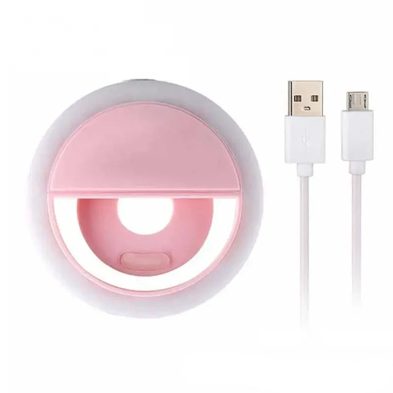 LED Ring Light for Selfies – USB Rechargeable for All Smartphones