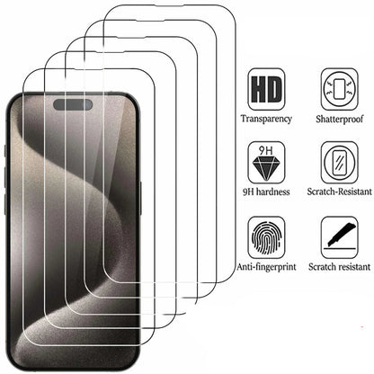 5Pcs Clear Glass Film For iPhone 17 Pro Max Screen Protector