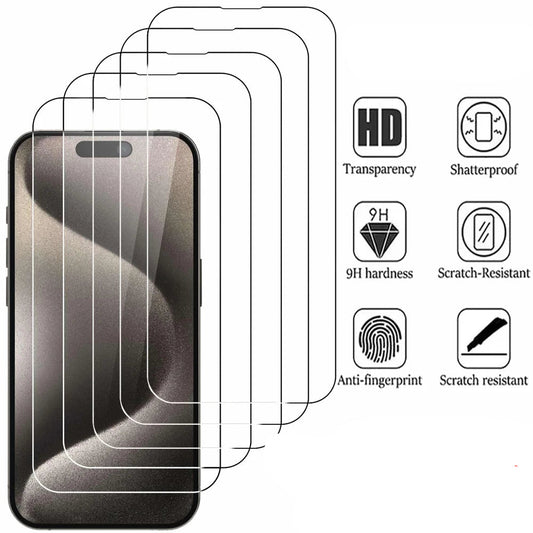5Pcs Clear Glass Film For iPhone 17 Pro Max Screen Protector