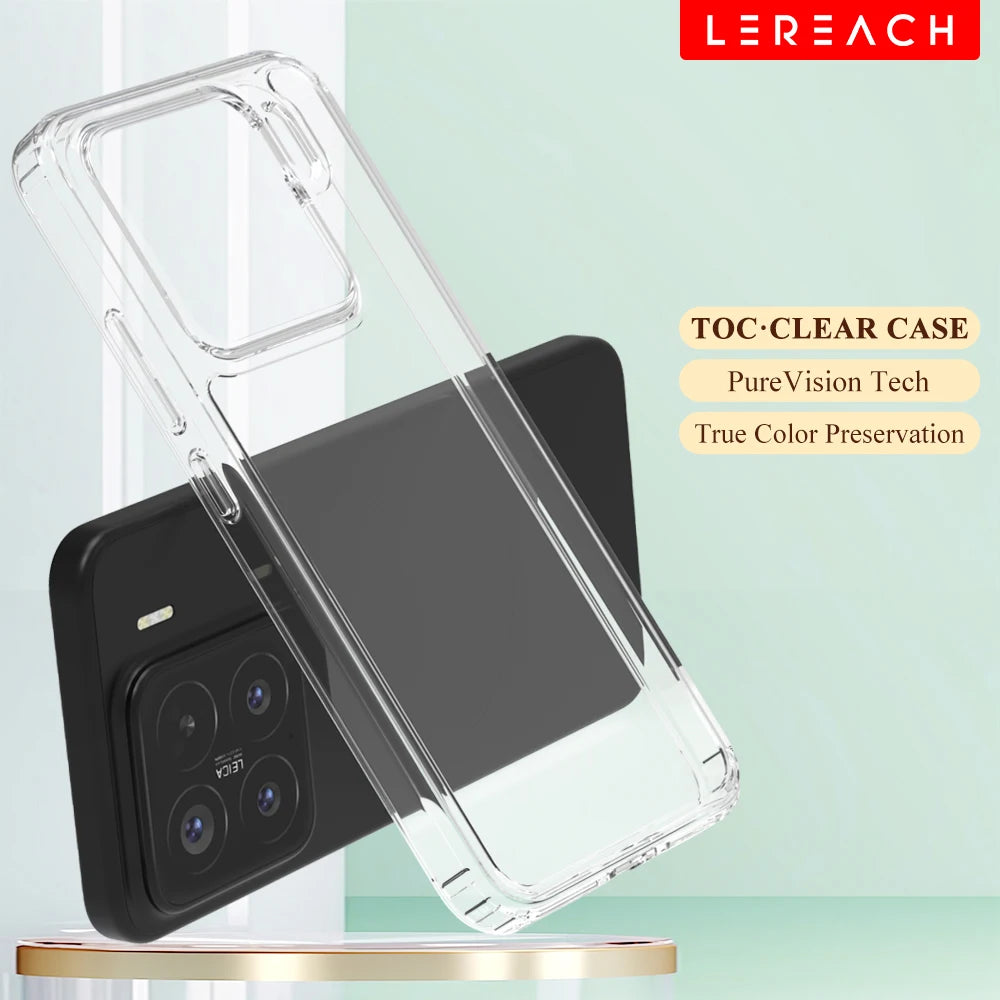 Lereach Crystal Clear Case – Ultra-Thin Shockproof & Anti-Scratch for Xiaomi 15 Ultra / 15 / 14T / 14T Pro
