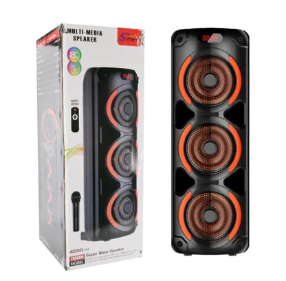 Bluetooth Stage Speaker 40W – Triple 8" Subwoofers, LED, Karaoke & Party Ready