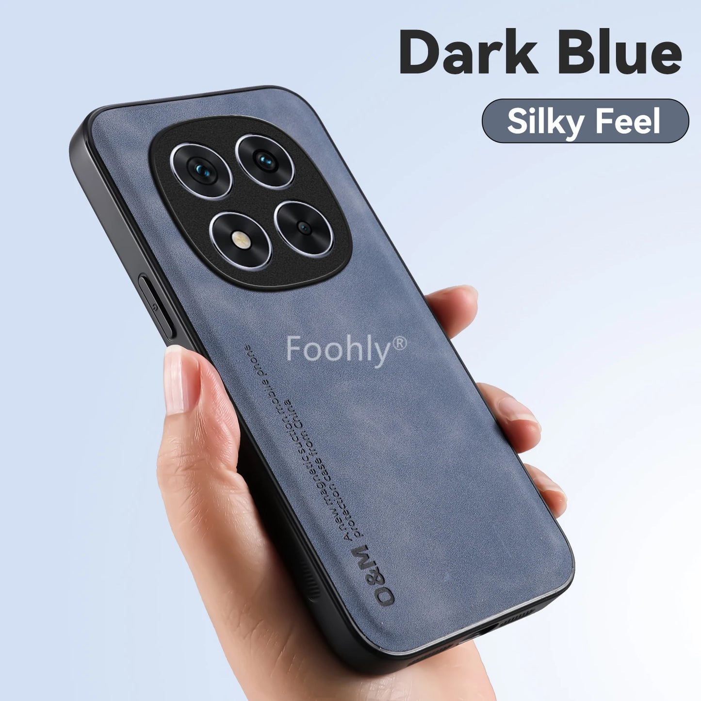 Nubuck Leather Magnetic Case – Shockproof Back Cover for Redmi Note 14 Pro / Pro Plus