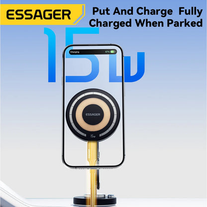 Essager Magnetic Car Wireless Charger – 15W Fast Charging Mount for MagSafe iPhone