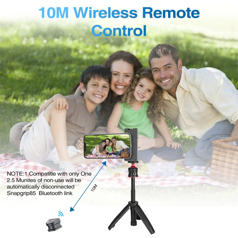 Magnetic Phone Grip with Bluetooth Shutter – MagSafe Holder & 1/4" Tripod Mount for iPhone & Android