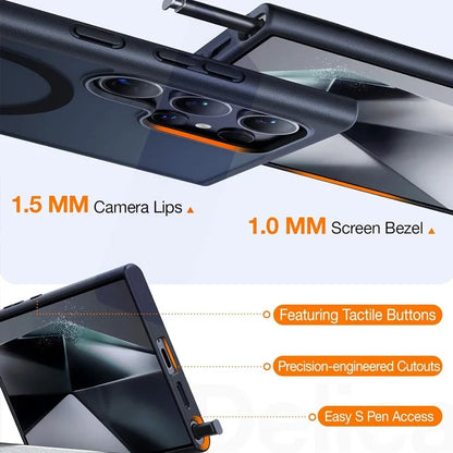 UYUXIO Magnetic Kickstand Case – Holder Cover for Samsung S25/S24/S23 Ultra/Plus/FE