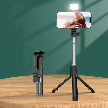 Telescopic Selfie Stick & Tripod – Portable 700mm Phone Stand with Bluetooth Remote
