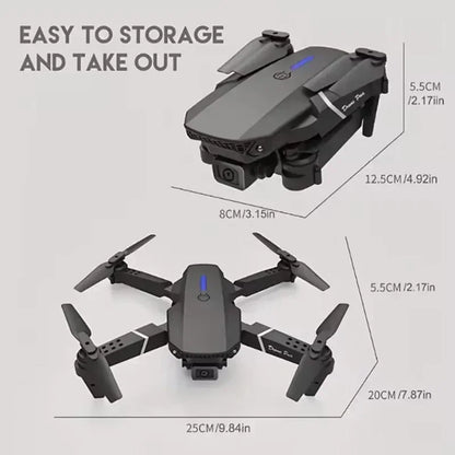 E88 Pro Foldable Drone – 4K/1080P HD Camera, WiFi FPV, RC Helicopter Toy Gift