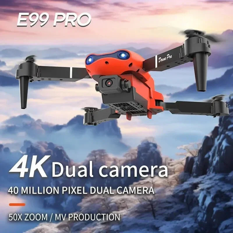 E99Pro Foldable Drone – 4K/1080P HD Camera, WiFi FPV, RC Helicopter Gift Toy