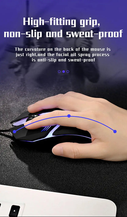2025 ITLY M01 Sports Gaming Mouse – USB Wired with LED Luminous Backlit