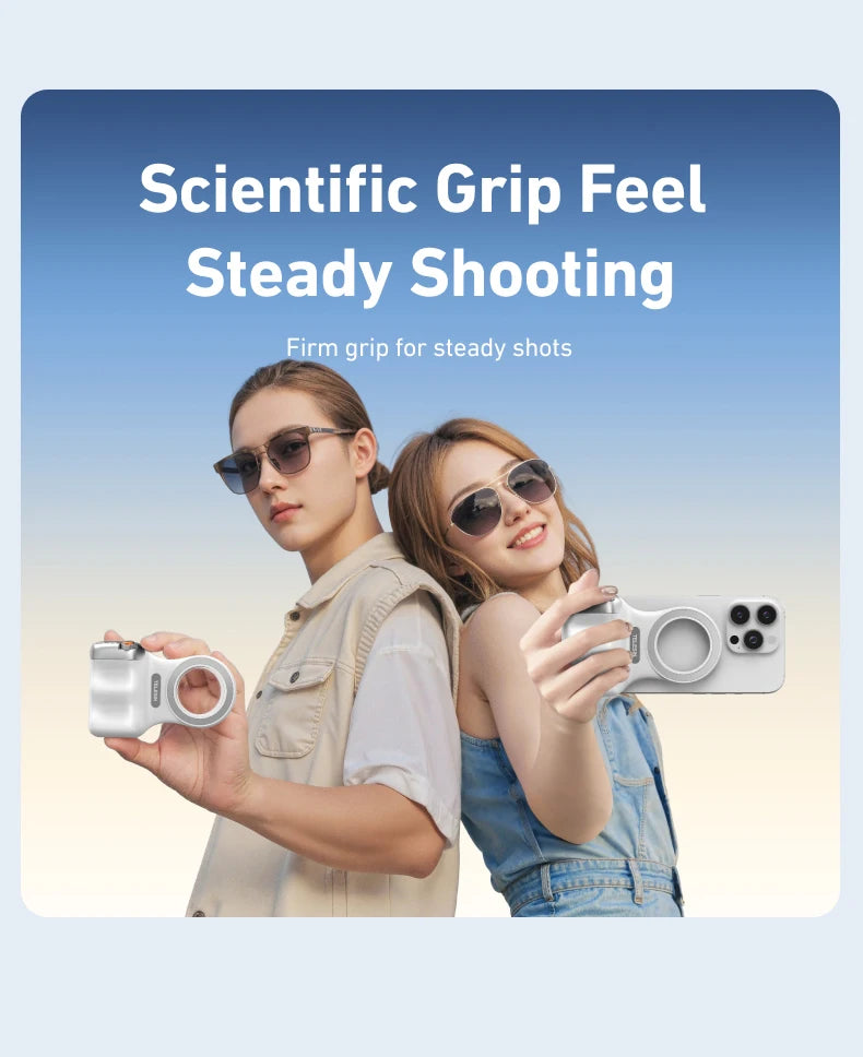 TELESIN Magnetic Phone Camera Grip – Shooting Handle with Remote Control for iPhone & Android