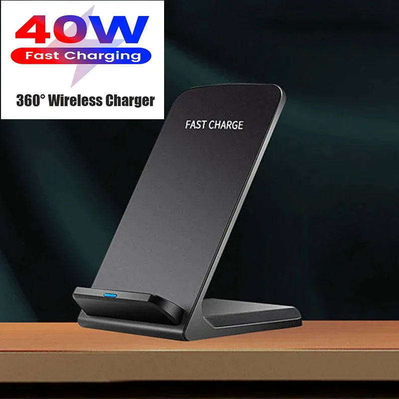 40W Wireless Charging Stand – Ultra Fast Charger for Samsung, iPhone & Xiaomi