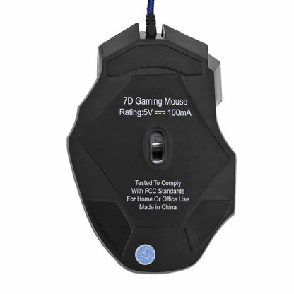 Smart wired USB gaming mouse, 7 buttons, backlit, ergonomic, 5500 DPI