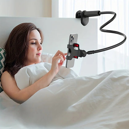 Lazy Flexible Gooseneck Phone Holder – Desktop & Bedside Clamp with Handle