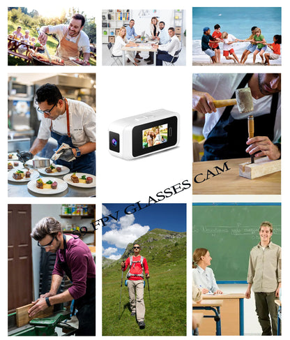 Wearable Glasses Camera 1080P – Mini Portable Video Recorder with Head-Mounted Design