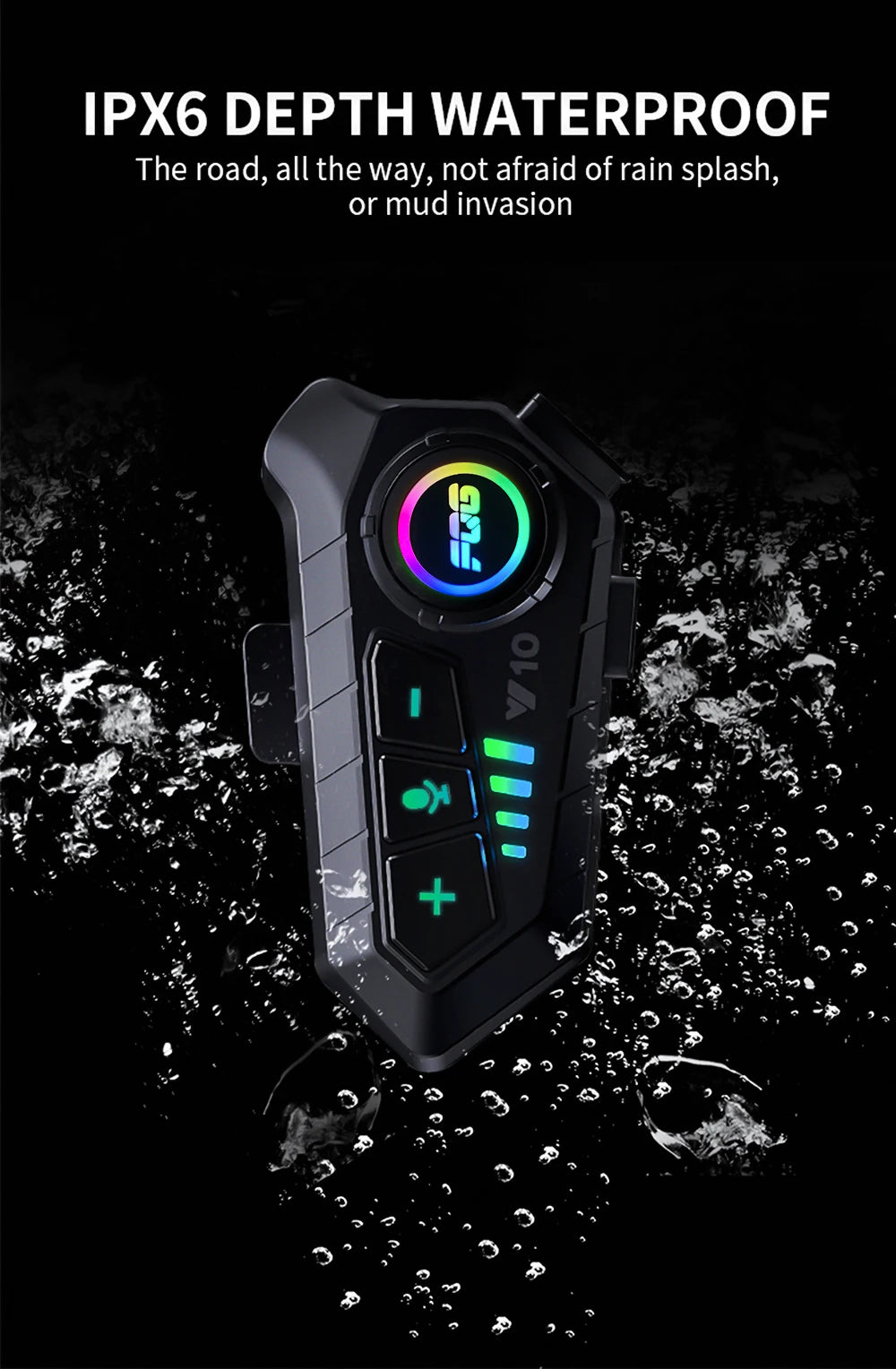 Bluetooth 5.3 Helmet Headset – Waterproof Hands-Free Speaker & MP3 Player for Motorcycle