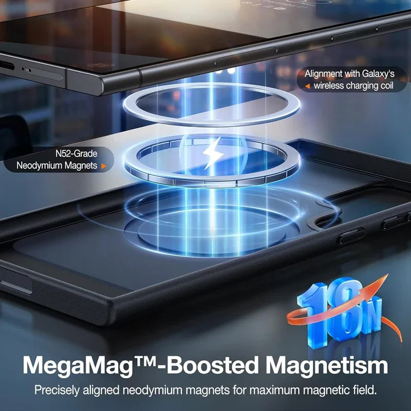 UYUXIO Magnetic Kickstand Case – Holder Cover for Samsung S25/S24/S23 Ultra/Plus/FE