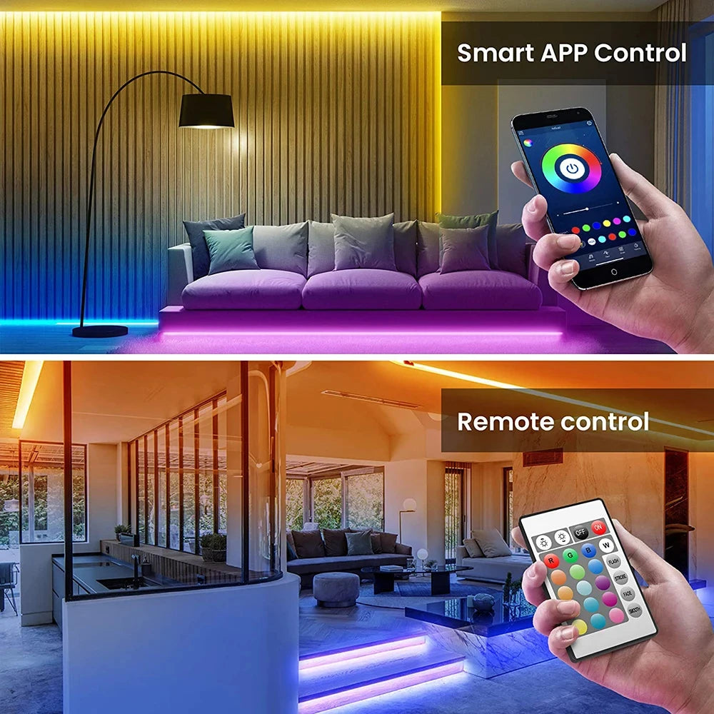 Smart LED Light Strip – 5050 RGB with Remote, APP & Bluetooth