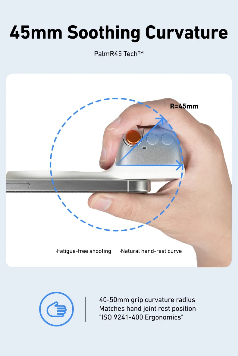 TELESIN Magnetic Phone Camera Grip – Shooting Handle with Remote Control for iPhone & Android