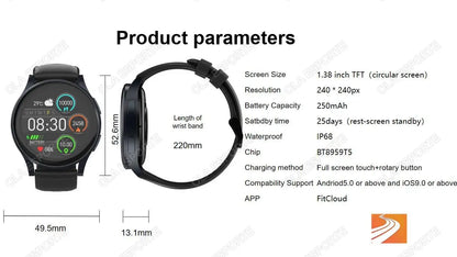 Smartwatch with Bluetooth Call – Waterproof Fitness Watch with Heart Rate & Sleep Monitor