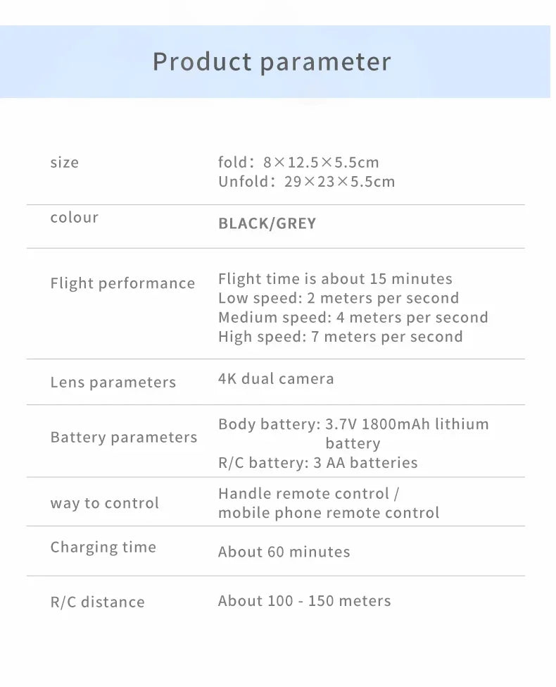 E99Pro Foldable Drone – 4K/1080P HD Camera, WiFi FPV, RC Helicopter Gift Toy