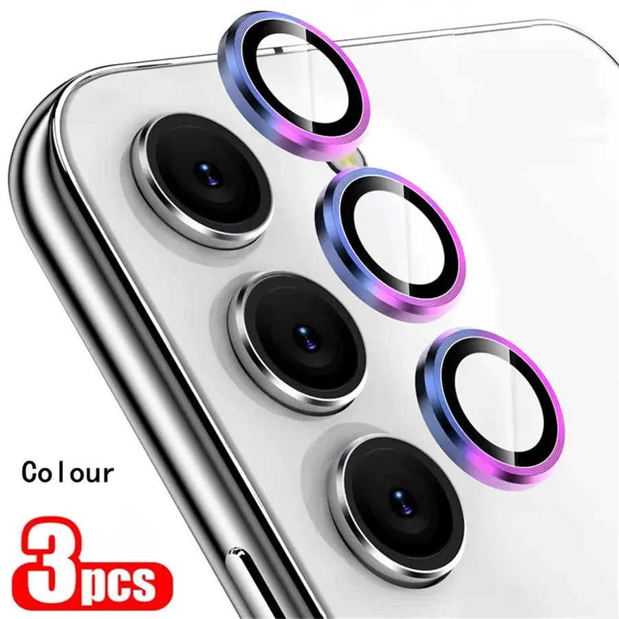 3Pcs Metallic Lens Protector Set – Full Camera Protection for Samsung Galaxy S25+, S23 FE, S24, A15, A35, A55"