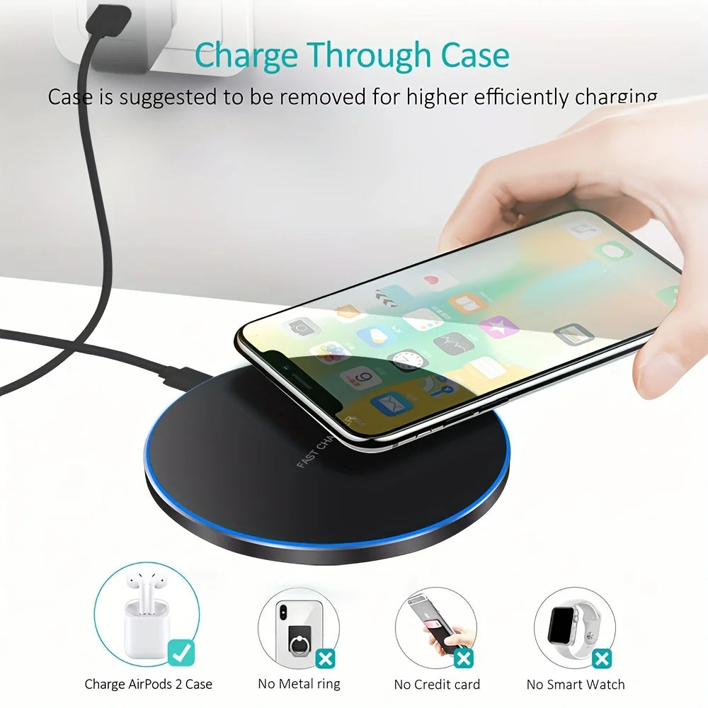 30W Fast Wireless Charger – Compatible with iPhone, Samsung & Xiaomi