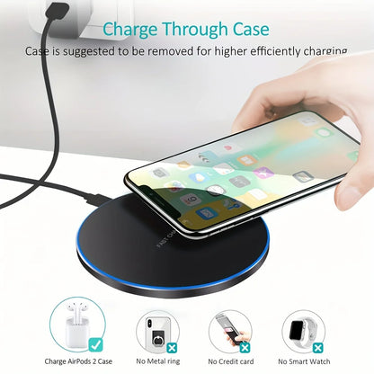 30W Fast Wireless Charger – Compatible with iPhone, Samsung & Xiaomi