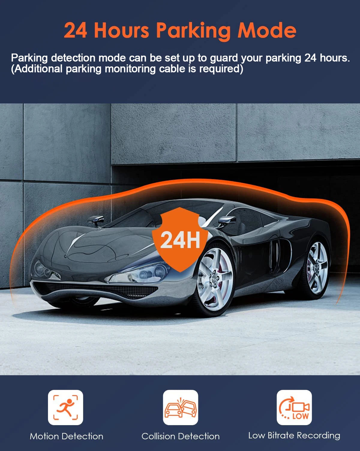 ash Cam with IR Night Vision, Loop Recording & 2" IPS Screen – 1080P Triple Camera Vehicle DVR