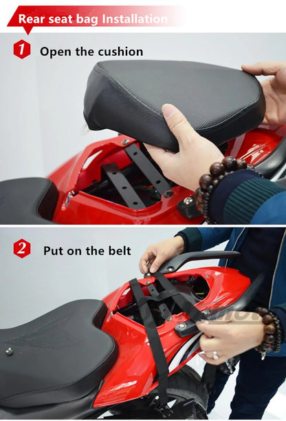 Motocentric Waterproof Motorcycle Tail Bag – High Capacity Rear Seat Backpack