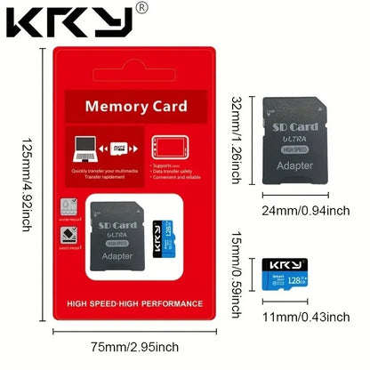Micro SD/TF Memory Card – 32GB/64GB/128GB Class 10 Flash Card for Phone & Devices