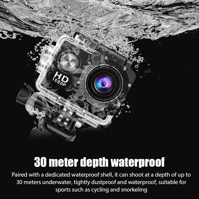 4K Ultra HD Action Camera – Waterproof with 2.0” Screen for Helmet & Outdoor Sports