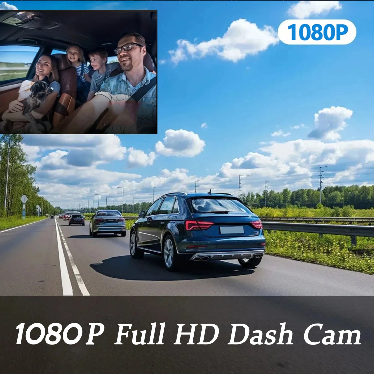 Dual Lens Car DVR 1080P – Interior & Front Dash Cam Full HD Vehicle Recorder